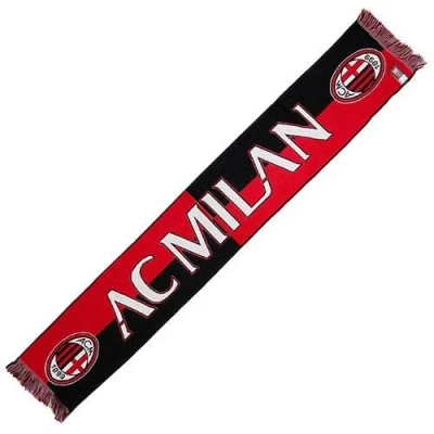 Image de AC Milan Écharpe A.C. Officiel Jaquard Acrylique 2244JAQMIQUAD, Rouge/noir