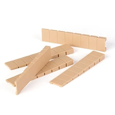 Image de LouMaxx Lot de 20 cales pour meubles 8 x 100 mm Beige En plastique avec points rupture prédéfinis intégrés