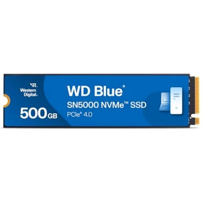 Image de WD Blue SN5000 500GB SSD, Disque SSD Interne, M.2 2280 NVMe PCIe Gen4, jusqu&#039;à 5000 MB/s, nCache Technology, Comprend Acronis True Image for Western Digital, Clonage de et Migration.