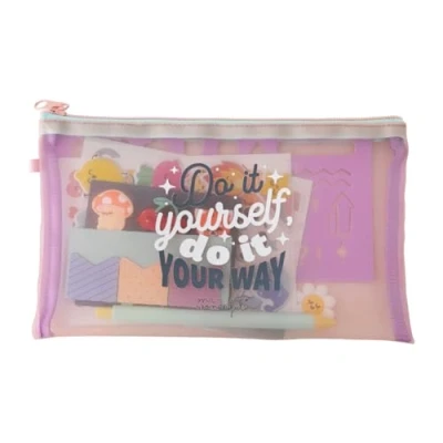Image de Mr. Wonderful Kit pour décorer ton Agenda Scolaire do it yourself, your way Comprend 1 trousse transparente, 3 blocs de notes et stylo