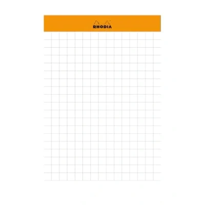 Image de RHODIA 194043C Bloc Memo N11 Orange A7 7,5 x 11,5 cm 5/5 (Petits Carreaux) 240 Feuillets Détachables 80 g/m² Pratique et Compact Collection Rhodiatime