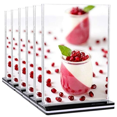 Image de DONGLI 6xA5 Présentoir de Table,Support pour Menu A5, Porte Transparent Acrylique Les, Restaurants,Menus,Hôtel, Photo,Documents et Plus Encore