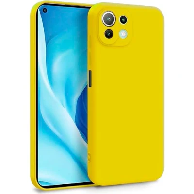 Image de MyGadget Coque pour Xiaomi Mi 11 Lite 5G Case Silicone Souple &amp; Soft Doublure Microfibre Cover TPU Protection Extra Fine Légère Jaune