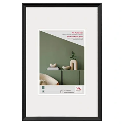 Image de Walther Design Desire DEX040B Cadre Photo en Plastique avec Verre Synthétique, Noir, 30 x 40 cm