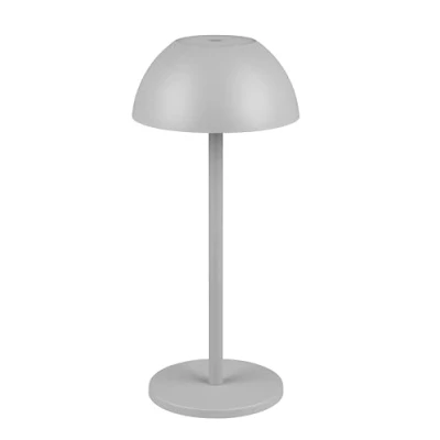 Image de Reality Leuchten R54106177 Ricardo Lampe de table à LED d&#039;extérieur avec batterie en plastique Ultimate Gris 1,7 W 4 touches