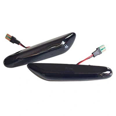 Image de Hacreyatu Clignotants Led Indicateur Latéral Dynamique Remplacement Pour B MW 1 3 5 Series E60 E61 E81 E82 E88 E46 E90 E91 E92 E93 X3 E83 X1 E84 (noir)