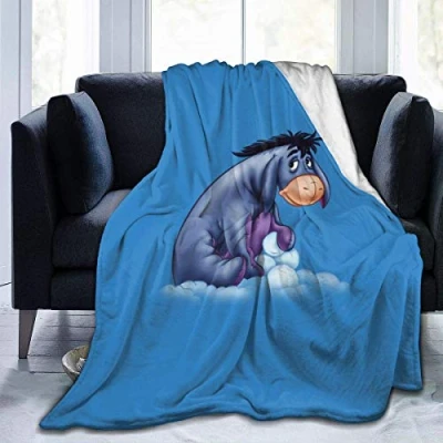 Image de EN7JIOY Eeyore Couverture polaire super douce, légère et confortable en flanelle pour canapé lit