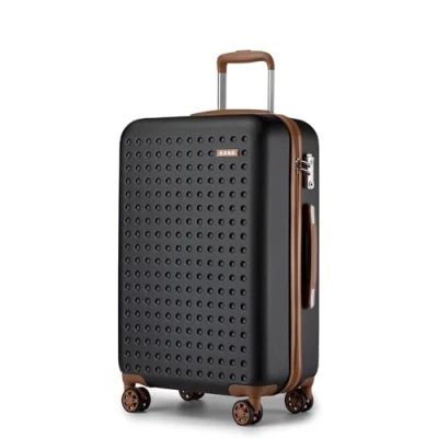 Image de Kono Valise Moyenne 65cm, Soute en ABS Rigide 4 roulettes de Voyage avec Serrure TSA, Noir