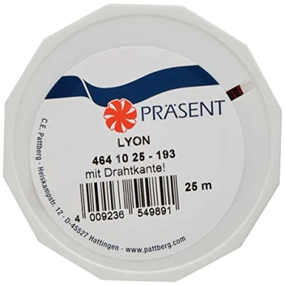 Image de PRÄSENT C.E. Pattberg Lyon Ruban de Taffetas Bordeaux 10 mm x 25 m