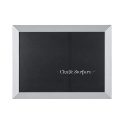 Image de Bi Office Kamashi Glam Tableau à Craie Noir, 90 x 60 cm, Cadre en MDF Argenté