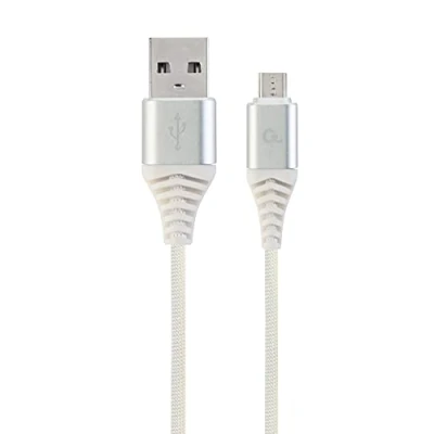 Image de Gembird CC USB2B AMMBM 1M BW2 câble USB 2.0 Micro B A Argent, Blanc Neuf