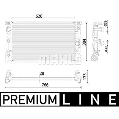 Image de MAHLE ORIGINAL CR 2324 000P radiateur du moteur 628 384 28 Grille de soudée