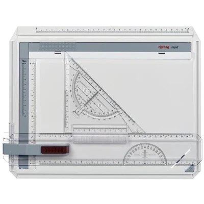 Image de rOtring Rapid Planche à dessiner A4 Table de dessin technique avec rails guidage et repères support