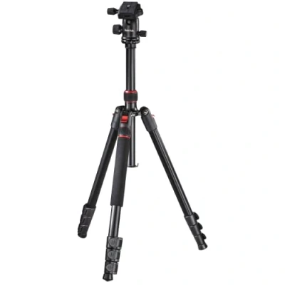 Image de Hama Trépied Appareil Photo Smartphone Caméra (Trépied Monopode en Aluminium, Compact, Pliable, Attache Rapide, Filetage 6.4mm, 50 165 cm Max)