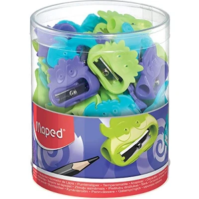Image de Protège Pointes Vivo FANCY, couleurs variées, 1 orifice Exposant/Display. Lot de 65 taille crayons MAPED 63511.