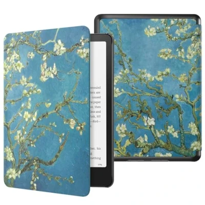 Image de MoKo Étui Compatible avec 7&quot; Kindle Paperwhite 12th Gen 2024&amp;Kindle Colorsoft Signature Edition 2024, Coque de protection légère en PU Auto Wake/Sleep pour Abricot Épanoui