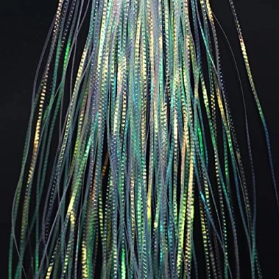 Image de Tigofly Flashabou Lot de 5 serpentins à échelle latérale 1 mm large pour brochet, bar, eau douce et salée