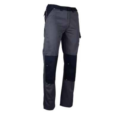 Image de LMA Sulfate Pantalon de Sécurité Protection Multipoche Norme EN 14404 niveau 1 Transfert Rétroréfléchissant Gris Sombre et Noir Taille 38