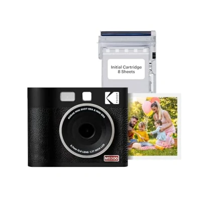 Image de Kodak Cam Mini Shot 3 Era Appareil Photo Instantané &amp; Imprimante Portable, Noir 3x3 (Appareil + Papier One Touch)