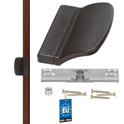 Image de KOTARBAU Loqueteau de porte balcon pratique 6. couleurs différentes Sûre pour fumer et terrasses Poignée universelle (marron foncé)