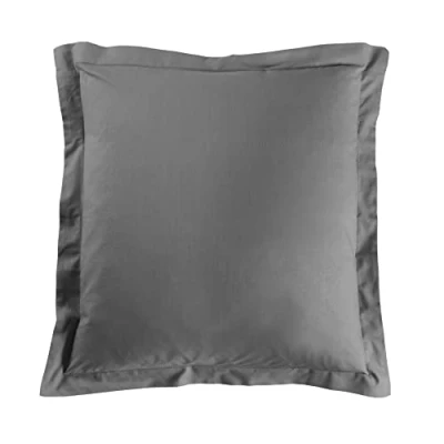 Image de douceur d&#039;intérieur, Taie d&#039;Oreiller (63 x 63 cm) Lina Anthracite, 100% Coton