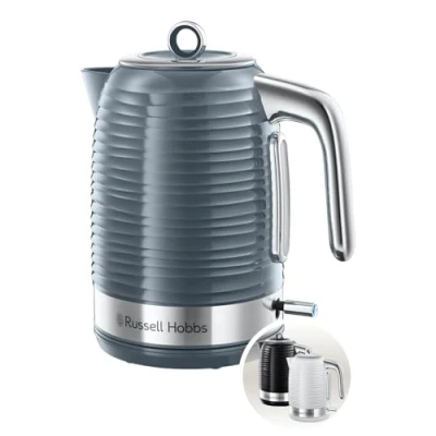 Image de Russell Hobbs Bouilloire Electrique [Design &amp; Performance] Inspire Gris (1,7L, 2400W, Ebullition Rapide, Bec verseur parfait, Niveau d&#039;eau Visible, Filtre Anticalcaire couvercle amovibles) 24363 70