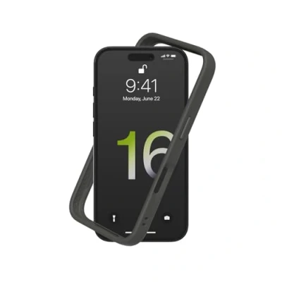Image de RhinoShield Coque Bumper Compatible avec [iPhone 16] CrashGuard Protection Fine Personnalisable Absorption des Chocs [sans BPA] Graphite