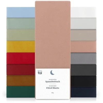 Image de Blumtal Basics Lot De 2 Drap Housse 140 x 200 30cm 30cm, Microfibre Haute Qualité Doux, Résistant, Anti Plis Certifié Oeko Tex Rose