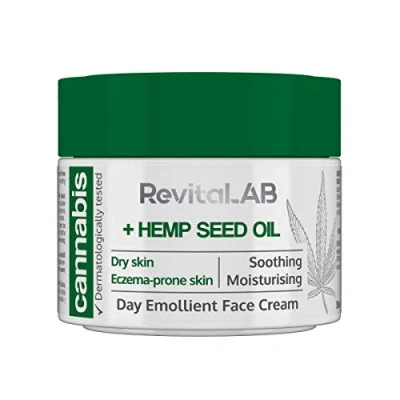 Image de RevitaLAB Cannabis Extract Day Emollient Face Cream with Organic Hemp Seed Oil for Deep Nourishment Dermatologically Tested Moisturiser Sensitive Skin, 50 ml