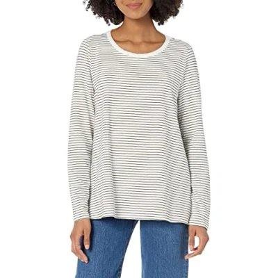 Image de Amazon Essentials T shirt d&#039;allaitement Femme, Noir Blanc Thin Stripe, S