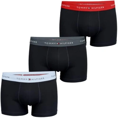 Image de Tommy Hilfiger Boxers Lot de 3 Homme avec Ceinture à Motif Logo, Multicolore (SWT Blu/Mil Den/Prim Red), M
