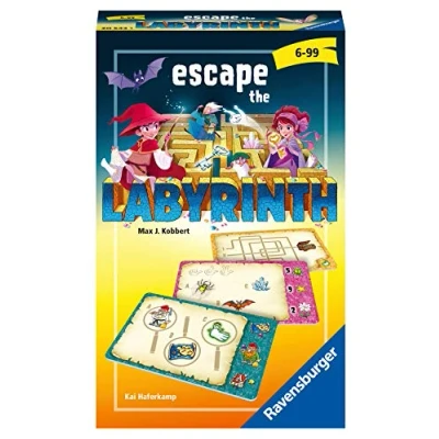 Image de Ravensburger 20543 Escape The Labyrinthe Jeu de Voyage pour 1 à 4 Joueurs, partir 5 Ans, Format Compact,