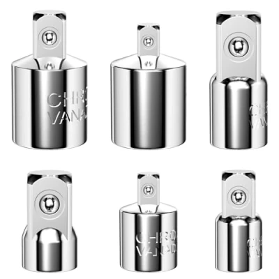 Image de Lectorias 6 Pièces Adaptateur Douille, Cliquet, Adaptateurs de Adapter 1/4&quot; à 3/8&quot;, 1/2&quot; 3/8&quot; 1/4&quot;, 1/2&quot;, pour Douilles et Embouts