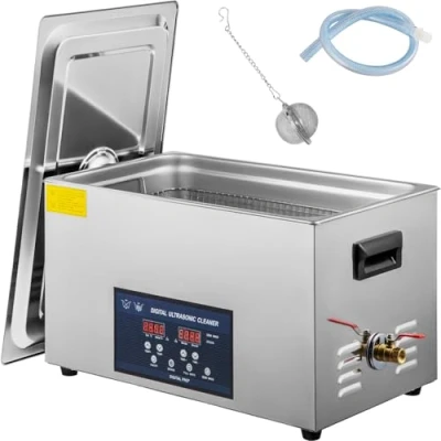 Image de VEVOR Nettoyeur à Ultrasons Double Fréquence 30 L, Professionnel 220 V avec Chauffage, en Acier Inoxydable pour Pièces Bijoux Carte de Circuit 28/40 kHz