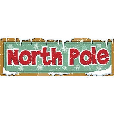 Image de Plaque en tôle fine Pôle Nord 30,1 x 10,1 cm