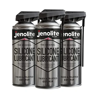 Image de JENOLITE Lubrifiant en silicone multifonction haute performance 3 x 400 ml Résistant à la chaleur, repousse saleté et l&#039;humidité non toxique