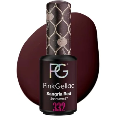 Image de Pink Gellac Vernis Semi Permanent UV 332 Sangria Red 8 ml Gel Rouge Pour 14 Jours Polish Facile à Utiliser de Qualité Salon Enlever