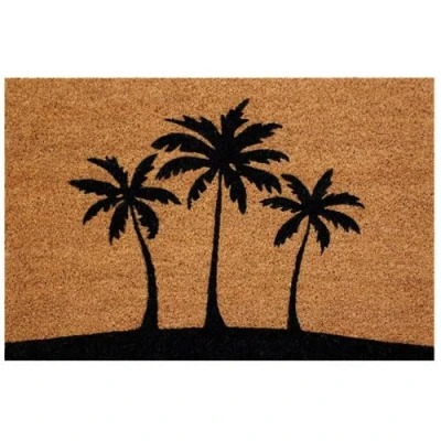 Image de IDMAT Tapis Coco Naturel Semelle PVC 40x60cm Motif Palmier
