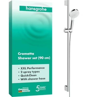 Image de hansgrohe Crometta Set de douche Vario avec barre Unica&#039;Croma 90 cm, blanc/chromé, 26536400