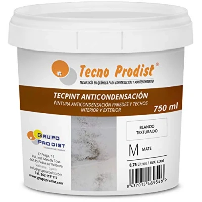 Image de Tecno Prodist TECPINT anti condensation de (750 ml) Peinture à base d&#039;eau intérieur extérieur Murs et plafonds excellente couverture Application facile (BLANC)