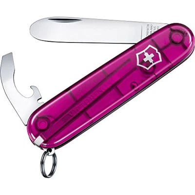 Image de Victorinox My First H Petit Couteau de Poche Suisse pour Enfants, Léger, Multitool, 8 Fonctions, Rose Transparent