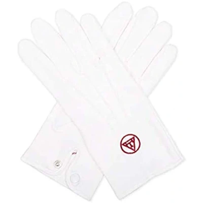 Image de THE MASONIC COLLECTION Gants Royal Arch 100 % coton blanc Taille XL Un cadeau utile pour les hommes francs maçons, blanc, S