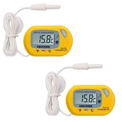 Image de Fasizi Lot de 2 thermomètres numériques LCD pour aquarium Jaune