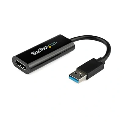 Image de StarTech.com Adaptateur USB 3.0 vers HDMI 1080p Convertisseur d&#039;Écran Slim/Compact Type A pour Moniteur Carte Vidéo et Graphique Externe Noir Windows Uniquement (USB32HDES)