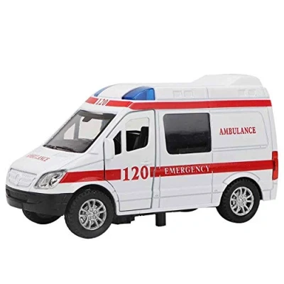 Image de Zerodis 1:32 Mini Voiture de Simulation en Alliage Ambulance avec Son et lumière, modèle véhicule Jouet Collection Cadeau pour Enfants Plus 3 Ans(Rouge)