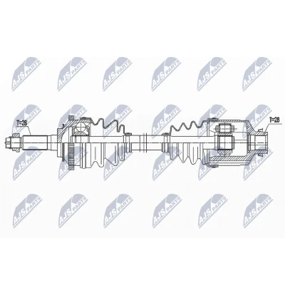 Image de NTY NPW KA 370 Arbre de transmission Essieu avant droit 550 Boîte automatique KIA: CARNIVAL 2
