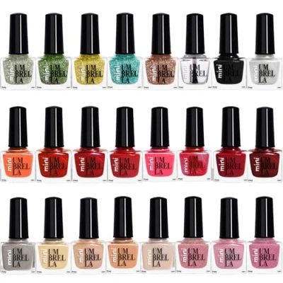 Image de Lot de 24 vernis à ongles couleurs pastel nacrées scintillantes classiques la mode Fabriqué dans l&#039;UE (Set A, 5 ml (Lot 24))