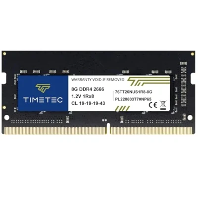 Image de Timetec 8 Go DDR4 2666 MHz PC4 21300 Non ECC sans Tampon 1.2V CL19 1Rx8 Rang Unique 260 Broches SODIMM Ordinateur Portable PC mémoire RAM Module Mise à Niveau