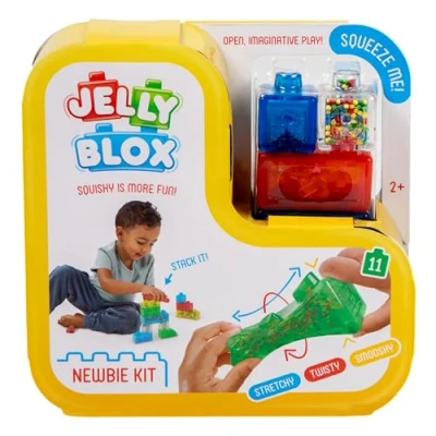 Image de JELLY BLOX Newbie Kit 11 Blocs de Construction Tactiles Jeu pour Enfants dès 2 Ans Expérience Sensorielle avec Extensibles, Souples et Flexibles Motricité Fine