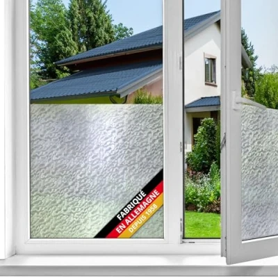 Image de d c fix film fenêtre anti regard électrostatique premium Neige opaque adhésif et décoratif brise vue cache pour vitre, vitrage, douche 45 cm x 1,5 m
